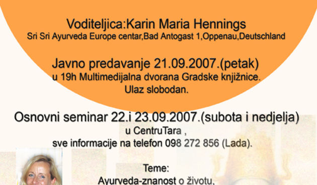 Predavanje o Ayurvedi