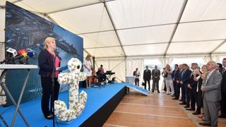 Predsjednica Kolinda Grabar Kitarović otvorila radove na zgradi putničkog terminala u Gaženici. Photo: Dino Stanin/PIXSELL Predsjednica Kolinda Grabar Kitarović otvorila radove na zgradi putničkog terminala u Gaženici. Photo: Dino Stanin/PIXSELL