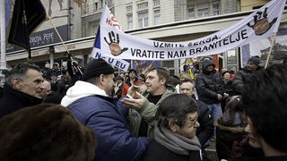 Zadarski branitelji na prosvjedu u Zagrebu 26. veljace 2011, Foto: Leo Banic Zadarski branitelji na prosvjedu u Zagrebu 26. veljace 2011, Foto: Leo Banic