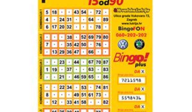 Bingo listić(Foto:www.lutrija.hr)