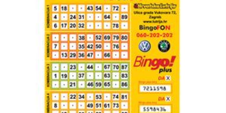 Bingo listić(Foto:www.lutrija.hr)