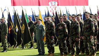 Svečano postrojavanje na stadionu u Kranjčevićevoj u povodu Dana Oružanih snaga Republike Hrvatske. Foto. PIXSELL Svečano postrojavanje na stadionu u Kranjčevićevoj u povodu Dana Oružanih snaga Republike Hrvatske. Foto. PIXSELL
