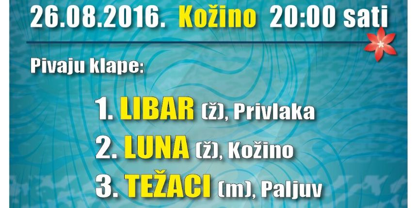 Vecer klapske pisme u Kožinu Vecer klapske pisme u Kožinu