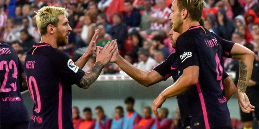 Messi i Rakitić, foto: Hina