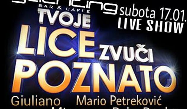 “Tvoje lice zvuči poznato” live u Yachting baru 17. siječnja!