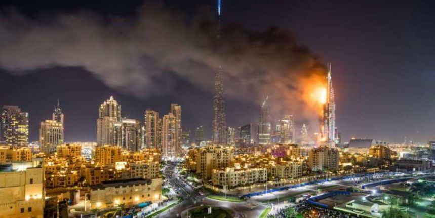 Požar u Dubaiju, Foto: straitstimes.com Požar u Dubaiju, Foto: straitstimes.com