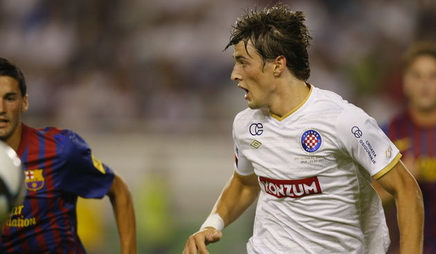 Split, 230711. Stadion Poljuda. Prijateljska nogometna utakmica Hajduk – Barcelona povodom stote obljetnice Hajduka. Na slici: Ante Vukusic (13). Foto: Duje Klaric / CROPIX