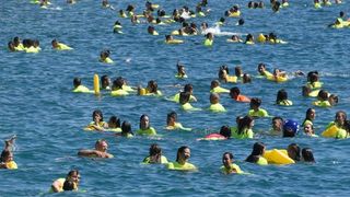 Jubilarni 10. dm Millennium Jump na zadarskoj rivi, Photo: Dino Stanin/PIXSELL Jubilarni 10. dm Millennium Jump na zadarskoj rivi, Photo: Dino Stanin/PIXSELL