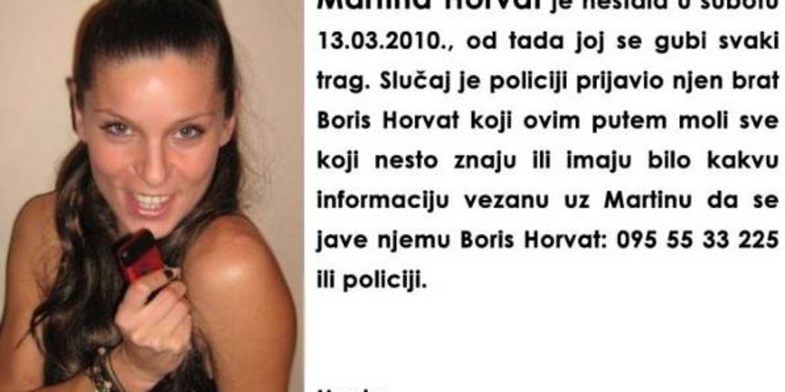 Nestala 28-godišnja Martina Horvat Nestala 28-godišnja Martina Horvat