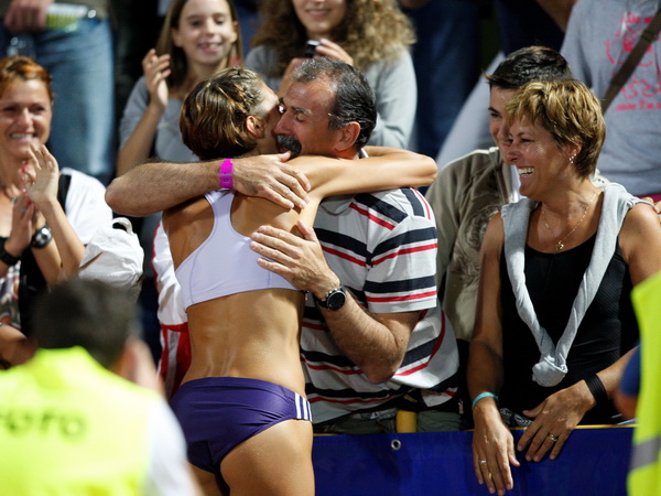 Zagreb, 310809.
Atletski stadion Mladost.
IAAF Grand Prix 2009 Zagreb.
Na fotografiji: Blanka, otac Josko i majka Venera Vlasic.
Foto: Ronald Gorsic / CROPIX