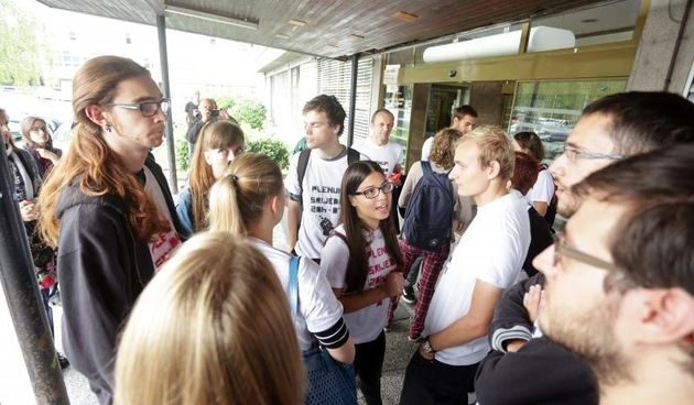 Prosvjed studenata Filozofskog fakulteta zbog dekana Vlatka Previsica. Photo: Luka Stanzl/PIXSELL