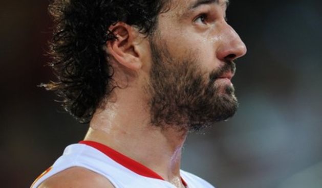 Jorge Garbajosa of Spain watches on during a friendly basketball game between Spain and the USA at La Caja Magica on August 22, 2010 in Madrid, Spain.