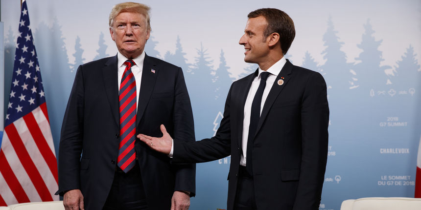 Macron i Trump, rukovanje