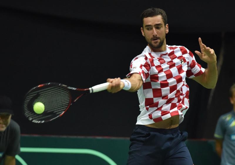 Polufinale Davis Cupa, Hrvatska – Francuska, 2. meč, Marin Čilić – Lucas Pouille. Photo: Hrvoje Jelavić/PIXSELL Polufinale Davis Cupa, Hrvatska – Francuska, 2. meč, Marin Čilić – Lucas Pouille. Photo: Hrvoje Jelavić/PIXSELL