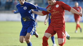 Zadar, 260513.
Stadion Stanovi.
Utakmica MAXtv 1. HNL izmedju Zadra i Splita.
Na fotografiji: Ante Rebic i Luka Begonja.
Foto: Tom Dubravec / CROPIX