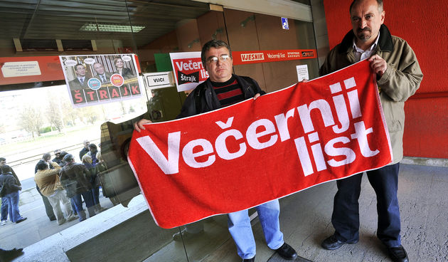 Štrajkaši Večernjeg  lista, Foto: CROPIX