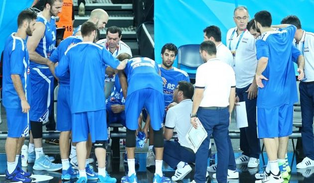 08.09.2015., Arena Zagreb, Zagreb – EuroBasket 2015., skupina C, 3. kolo, Gruzija – Grcka. Klupa Grcke. Photo: Sanjin Strukic/PIXSELL