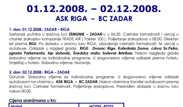 Terra Travel Riga-Zadar