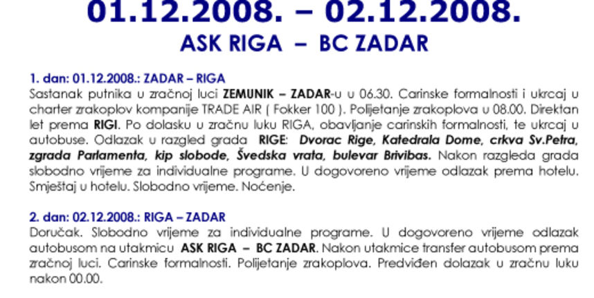 Terra Travel Riga-Zadar