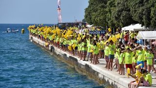 Jubilarni 10. dm Millennium Jump na zadarskoj rivi, Photo: Dino Stanin/PIXSELL Jubilarni 10. dm Millennium Jump na zadarskoj rivi, Photo: Dino Stanin/PIXSELL