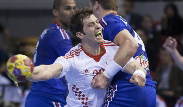 Zaragoza, Spanjolska, 230113.
Gradska dvorana Principe Felipe.
Svjetsko prvenstvo u rukometu za muskarce Spanjolska 2013.
Utakmica cetvrtfinala izmedju reprezentacija Hrvatske i Francuske.
Na fotografiji: Damir Bicanic.
Foto: Ante Cizmic / CROPIX