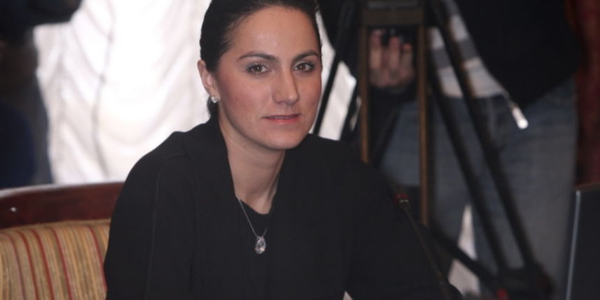 Zagreb, 070110. 
Trg sv. Marka 2, Banski dvori. 
Sjednica Vlade Republike Hrvatske. 
Na slici: Bianka Matkovic, ministrica bez portofelja na sjednici Vlade.
Foto: Damjan Tadic / CROPIX