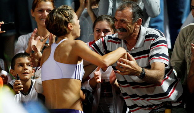 Zagreb, 310809. Atletski stadion Mladost. IAAF Grand Prix 2009 Zagreb. Na fotografiji: Blanka i Josko Vlasic. Foto: Ronald Gorsic / CROPIX