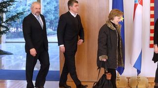 Predsjednica RH primila predstavnike Domoljubne koalicije i Hrvatska raste na konzultacije. Foto: Goran Stanzl/PIXSELL