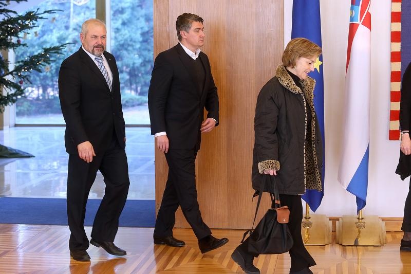 Predsjednica RH primila predstavnike Domoljubne koalicije i Hrvatska raste na konzultacije. Foto: Goran Stanzl/PIXSELL