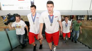 06.07.2015., Zagreb – Svecani docek kosarkasa do 19 godina koji su na svjetskom prvenstvu u Grckoj osvojili srebrnu medalju. Photo: Goran Stanzl/PIXSELL