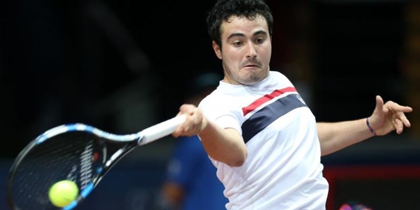 03.02.2015., Dom sportova, Zagreb – 10. ATP turnir PBZ Zagreb Indoors 2015, 1. kolo, Toni Androic (HRV) – Marcos Baghdatis (CIP). Photo: Slavko Midzor/PIXSELL