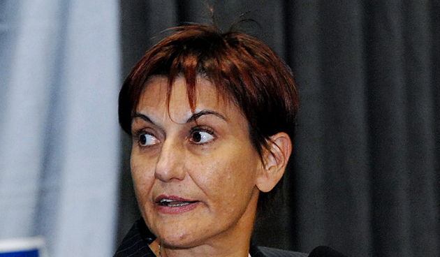 Ogulin, 141011.Na predizbornom skupu HDZ-a u Ogulinu program za sljedeci cetverogodisnji mandat predstavili su potpredsjednik Vlade Ivan Domagoj Milosevic i ministrica financija Martina Dalic.Na slici: Martina Dalic.Foto: Robert Fajt / CROPIX