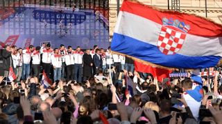Brončani kauboji svečano dočekani na Trgu bana Josipa Jelačića. Foto: Goran Stanzl/PIXSELL