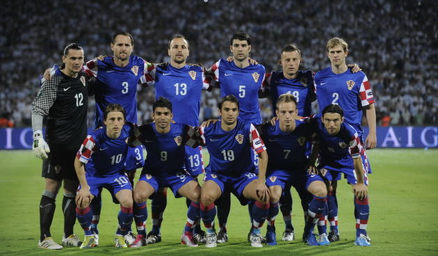 Tel Aviv, 091010. Ramat-Gan Stadion. Kvalifikacijska nogometna utakmica grupe F izmedju Izraela i Hrvatske za Euro 2012 u Poljskoj i Ukrajini. Na slici: reprezentacija Hrvatske. Foto: Drago Sopta / CROPIX