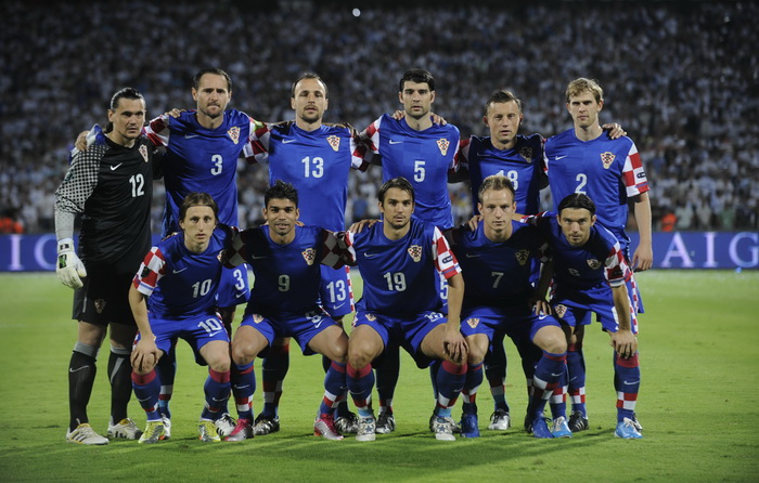 Tel Aviv, 091010. Ramat-Gan Stadion. Kvalifikacijska nogometna utakmica grupe F izmedju Izraela i Hrvatske za Euro 2012 u Poljskoj i Ukrajini. Na slici: reprezentacija Hrvatske. Foto: Drago Sopta / CROPIX