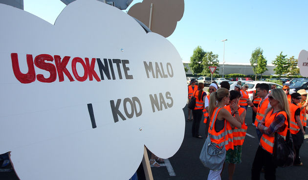 Jutros je zapoceo strajk kabinskog osoblja Croatia Airlines, zbog strajka mnogi letovi Croatia Airlinesa su otkazani. Foto: Davor Pongracic / Cropix