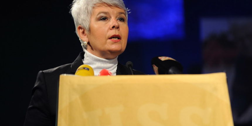 Zagreb, 181210. Zagrebacki velesajam, Programska glavna skupstina HSS-a 2010. Na slici: Jadranka Kosor drzi govor. Foto: Damir Krajac / CROPIX