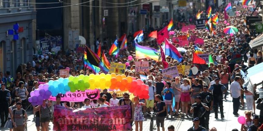 XIV. Povorka ponosa LGBTIQ osoba i obitelji pod sloganom Glasnije i hrabrije: Antifasizam – bez kompromisa!, Photo: Slavko Midzor/PIXSELL XIV. Povorka ponosa LGBTIQ osoba i obitelji pod sloganom Glasnije i hrabrije: Antifasizam – bez kompromisa!, Photo: Slavko Midzor/PIXSELL