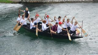 Opuzen: Utrke veslača za startne pozicije za 19. maraton lađa na Neretvi. Photo: Damir Špehar/PIXSELL
