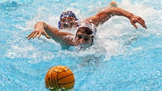 Zadar, 191209.
U Zadru se danas i sutra odrzava kvalifikacijski turnir Kupa Hrvatske u vaterpolu. 
Utakmica izmedju VK Primorje (bijeli) i HVK Mladost (plavo-zuti).
Foto: Vladimir Ivanov / CROPIX