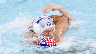 Zagreb, 090910.
Bazen Mladosti na Savi.
29. Europsko prvenstvo u vaterpolu,
Polufinalna utakmica Hrvatska -Srbija.
Na slici:Nikic Slobodan u akciji.
Foto: Goran Mehkek / CROPIX