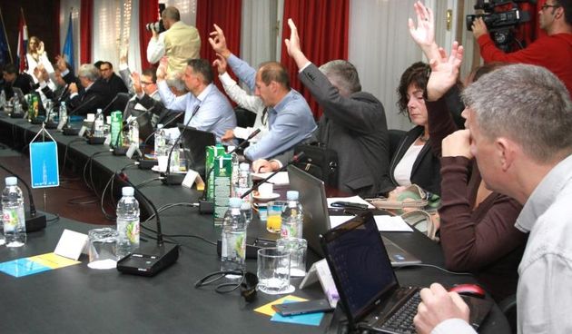 Tematska sjednica Gradskog vijeca o Hajduku. Na sjednici su govorili predsjednik Hajduka Marin Brbic i predsjednica Nadzornog odbora Branka Ramljak Photo: Ivana Ivanovic/PIXSELL