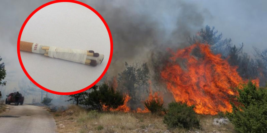 Piromani pale požare, cigareta sa šibicama