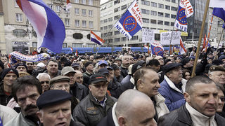 Zadarski branitelji na prosvjedu u Zagrebu 26. veljace 2011, Foto: Leo Banic Zadarski branitelji na prosvjedu u Zagrebu 26. veljace 2011, Foto: Leo Banic