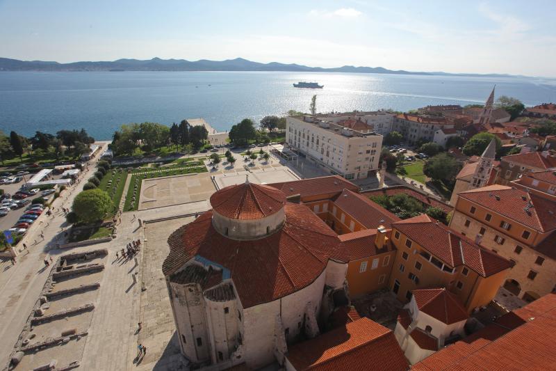 Zadar: Panoramski pogled na grad sa zvonika svete Stošije, foto: Filip Brala/PIXSELL