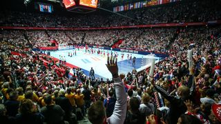 Spaladium Arena, Split – Europsko rukometno prvenstvo, skupina A, 1. kolo, Hrvatska – Srbija. Spaladium Arena, Split – Europsko rukometno prvenstvo, skupina A, 1. kolo, Hrvatska – Srbija.