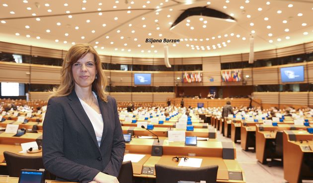 Portrait of Biljana BORZAN at the EP in Brussels
