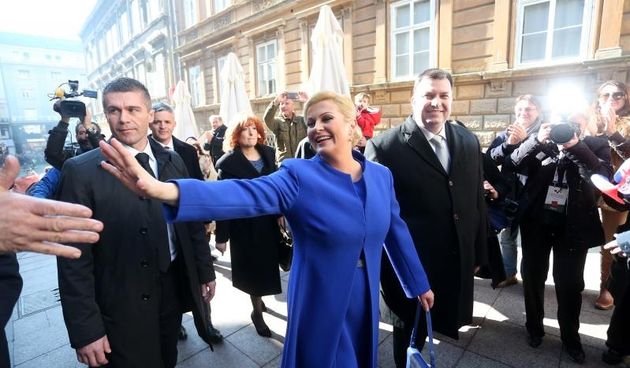 Zagreb – Kolinda Grabar Kitarovic dolazi u Tomicevu gdje ce uspinjacom stici na Gornji grad, na svoju inauguraciju. Photo: Slavko Midzor/PIXSELL