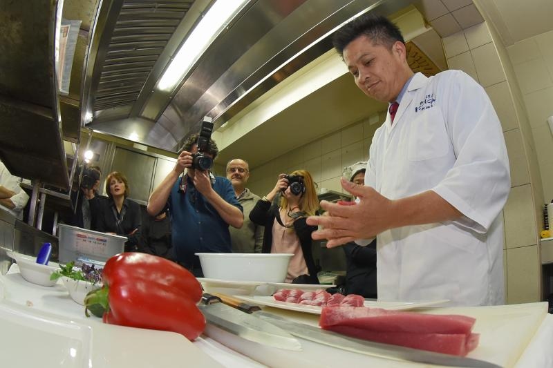 Prezentacija pripreme japanskih jela na 2. Tuna, Sushi & Wine Festivalu. Foto: Dino Stanin/PIXSELL