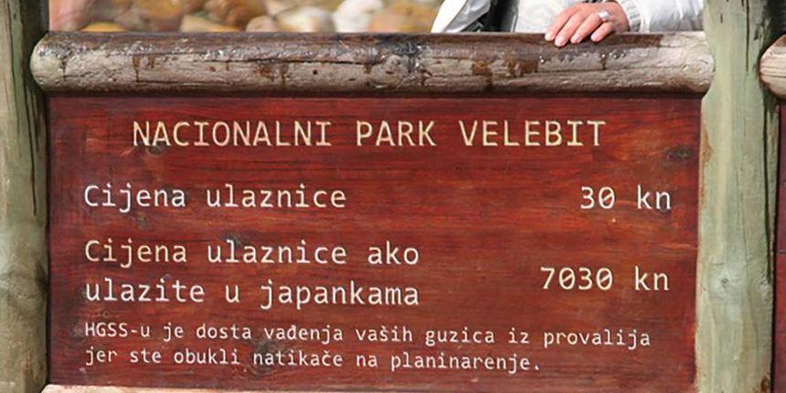 Cjenik ulaza u NP Velebit. Ilustracija: S. Marekovich Cjenik ulaza u NP Velebit. Ilustracija: S. Marekovich